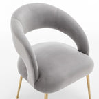 Ensemble de 6 chaises de salle à manger SEYNAR style moderne du milieu du siècle, revêtues de velours et à dossier ouvert