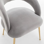 Ensemble de 6 chaises de salle à manger SEYNAR style moderne du milieu du siècle, revêtues de velours et à dossier ouvert