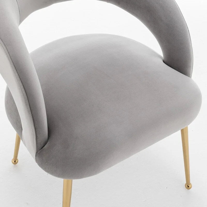 Ensemble de 6 chaises de salle à manger SEYNAR style moderne du milieu du siècle, revêtues de velours et à dossier ouvert