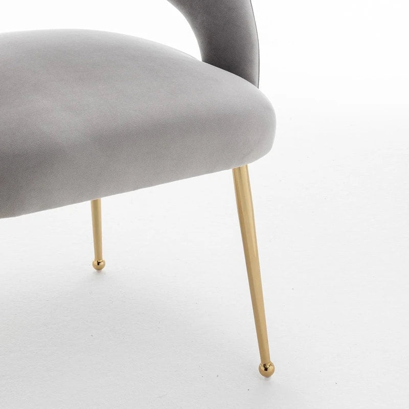 Ensemble de 6 chaises de salle à manger SEYNAR style moderne du milieu du siècle, revêtues de velours et à dossier ouvert