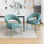 Ensemble de 6 chaises de salle à manger SEYNAR style moderne du milieu du siècle, revêtues de velours et à dossier ouvert