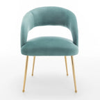 Ensemble de 6 chaises de salle à manger SEYNAR style moderne du milieu du siècle, revêtues de velours et à dossier ouvert