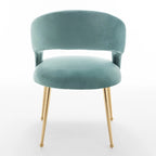 Ensemble de 6 chaises de salle à manger SEYNAR style moderne du milieu du siècle, revêtues de velours et à dossier ouvert