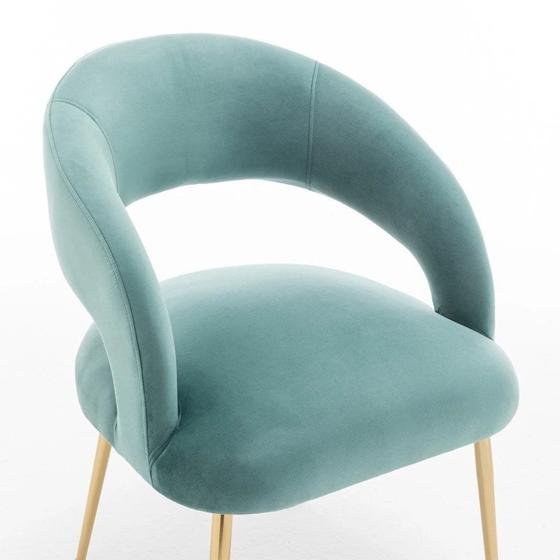 Ensemble de 6 chaises de salle à manger SEYNAR style moderne du milieu du siècle, revêtues de velours et à dossier ouvert
