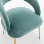 Ensemble de 6 chaises de salle à manger SEYNAR style moderne du milieu du siècle, revêtues de velours et à dossier ouvert