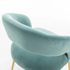 Ensemble de 6 chaises de salle à manger SEYNAR style moderne du milieu du siècle, revêtues de velours et à dossier ouvert