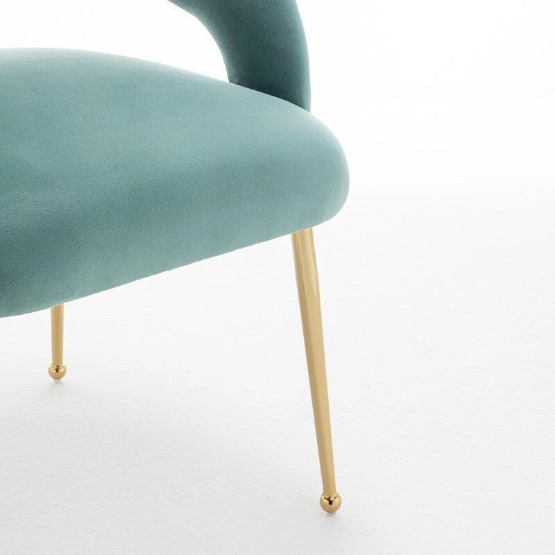 Ensemble de 6 chaises de salle à manger SEYNAR style moderne du milieu du siècle, revêtues de velours et à dossier ouvert