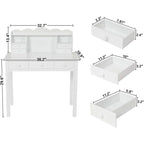 Bureau avec port USB, bureau de bureau à domicile avec 7 tiroirs