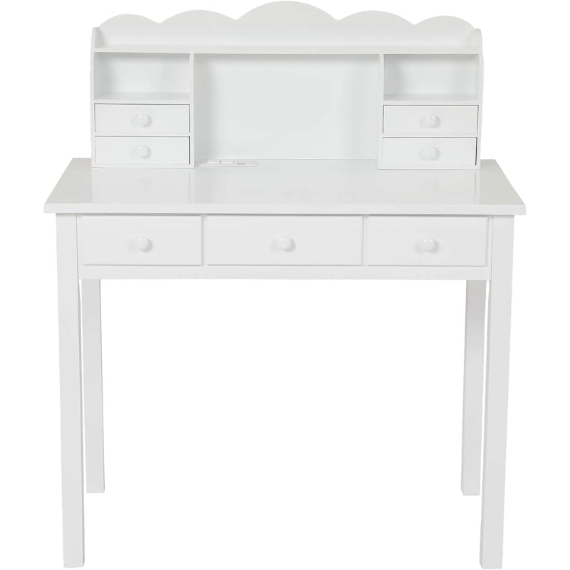 Bureau avec port USB, bureau de bureau à domicile avec 7 tiroirs