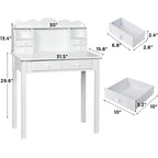 Bureau avec port USB, bureau de bureau à domicile avec 7 tiroirs