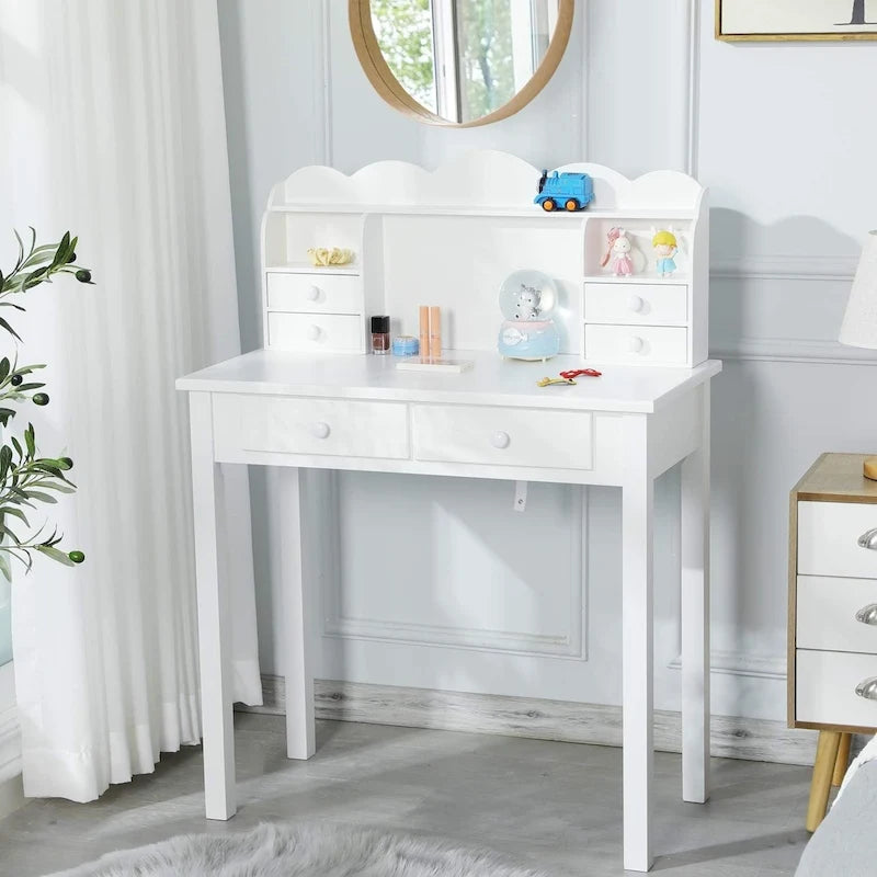 Bureau avec port USB, bureau de bureau à domicile avec 7 tiroirs
