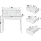 Bureau avec port USB, bureau de bureau à domicile avec 7 tiroirs