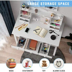 Bureau avec port USB, bureau de bureau à domicile avec 7 tiroirs