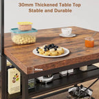 Îlot de cuisine avec table, support pour micro-ondes et étagère de rangement - 42 po (P) x 28 po (L) x 72 po (H)