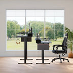 Bureau assis-debout électrique réglable en hauteur avec rangement et support pour écran