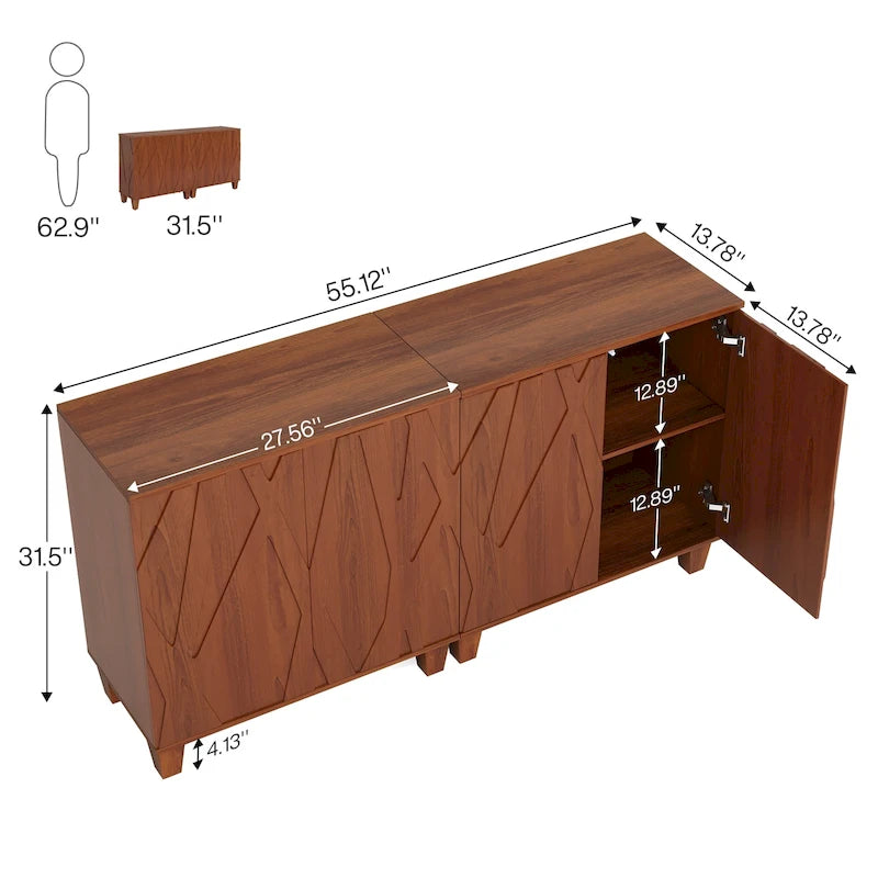 Buffet de 140 cm avec rangement pour cuisine et salle à manger