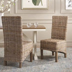 Chaises de salle à manger SAFAVIEH Candy en osier naturel (lot de 2) - 48 cm L x 56 cm P x 104 cm H