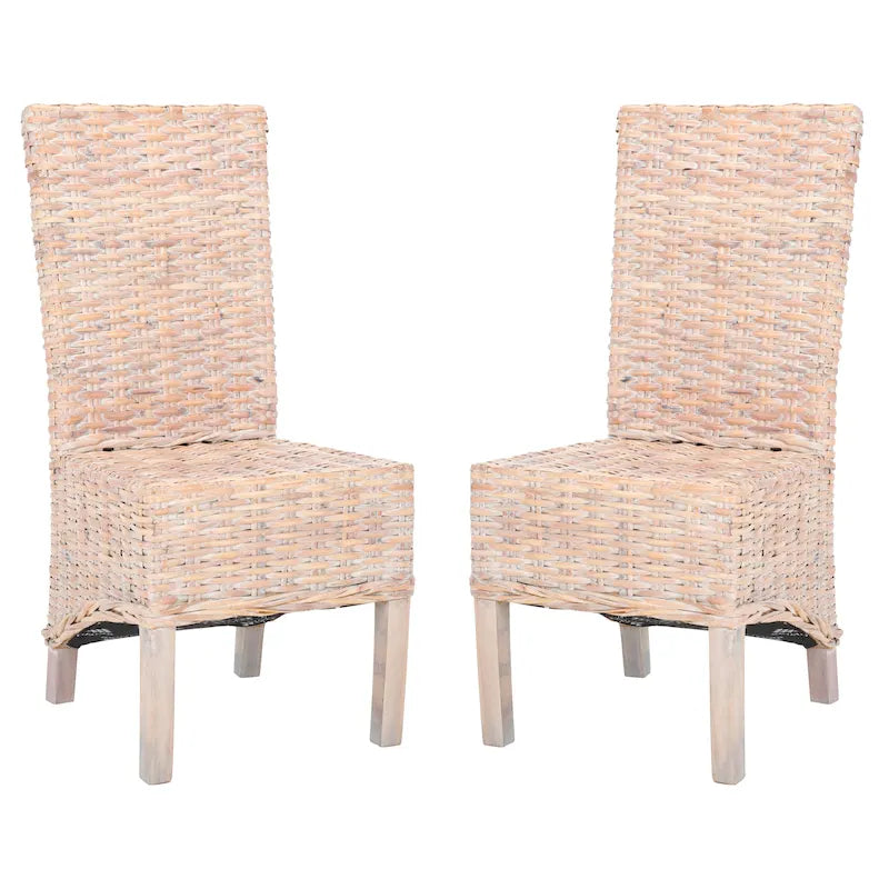 Chaises de salle à manger SAFAVIEH Candy en osier naturel (lot de 2) - 48 cm L x 56 cm P x 104 cm H