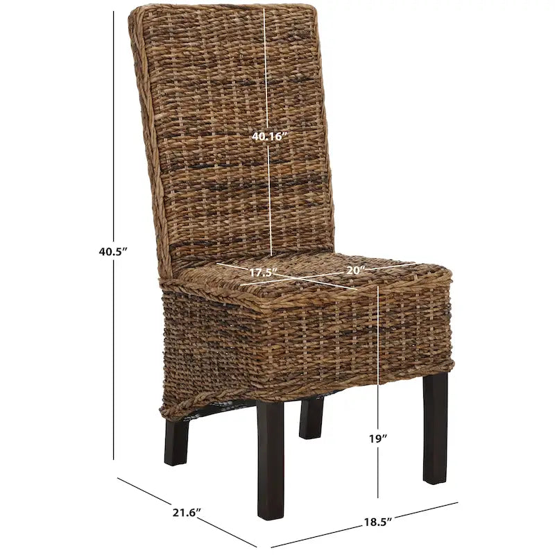Chaises de salle à manger SAFAVIEH Candy en osier naturel (lot de 2) - 48 cm L x 56 cm P x 104 cm H