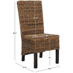 Chaises de salle à manger SAFAVIEH Candy en osier naturel (lot de 2) - 48 cm L x 56 cm P x 104 cm H