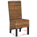 Chaises de salle à manger SAFAVIEH Candy en osier naturel (lot de 2) - 48 cm L x 56 cm P x 104 cm H