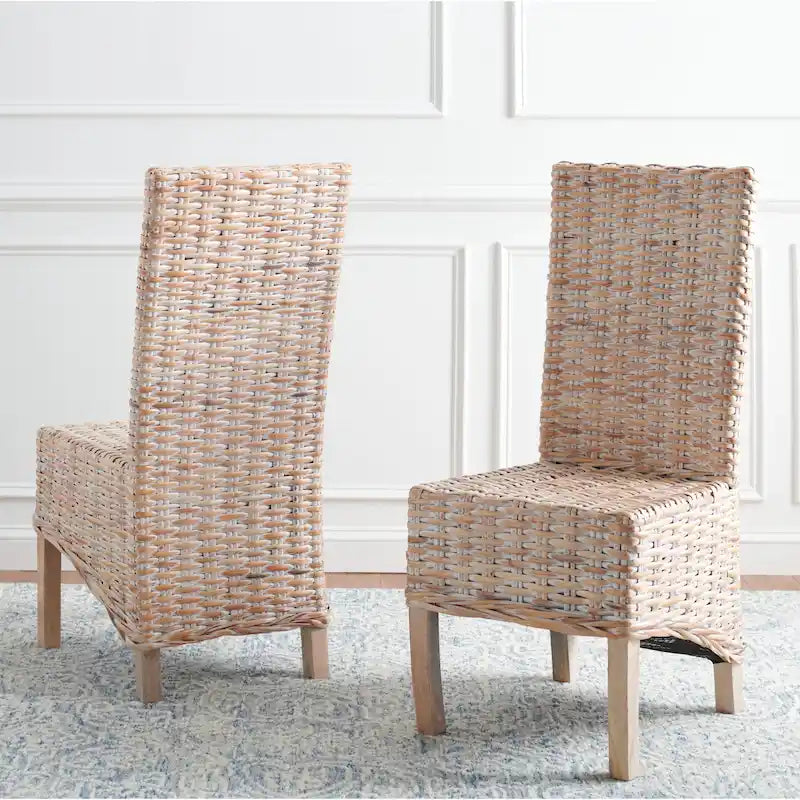 Chaises de salle à manger SAFAVIEH Candy en osier naturel (lot de 2) - 48 cm L x 56 cm P x 104 cm H