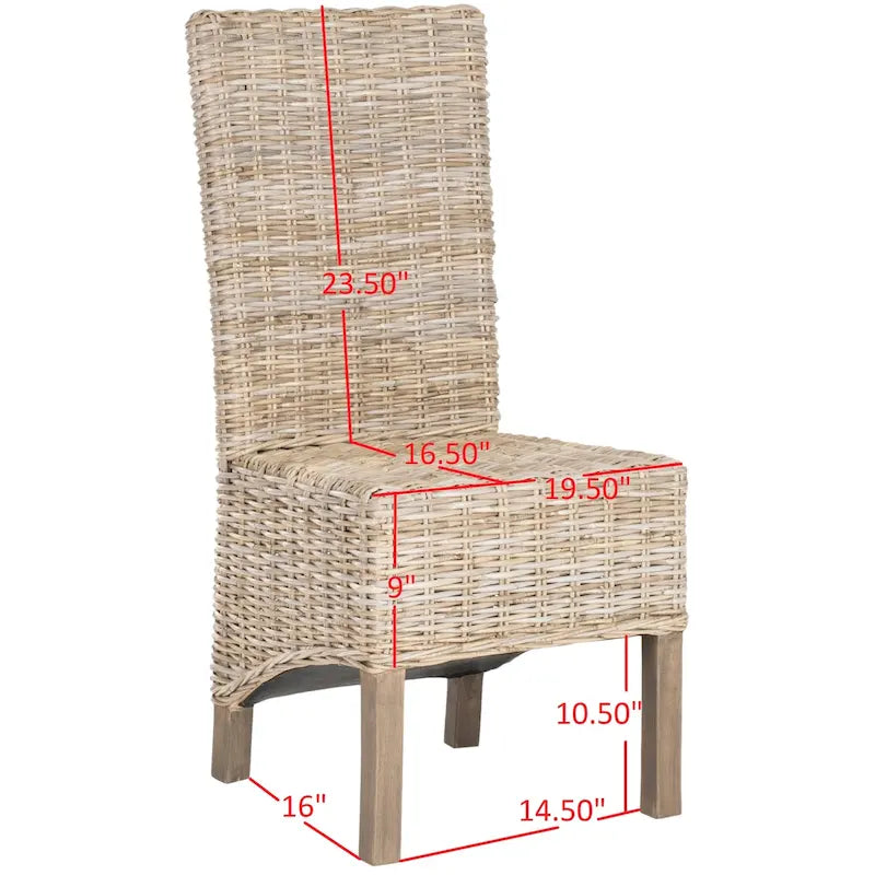 Chaises de salle à manger SAFAVIEH Candy en osier naturel (lot de 2) - 48 cm L x 56 cm P x 104 cm H
