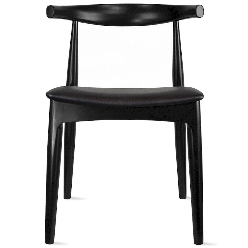 Chaises de salle à manger en bois massif naturel, assise rembourrée en similicuir ou en tissu beige et structure en chêne