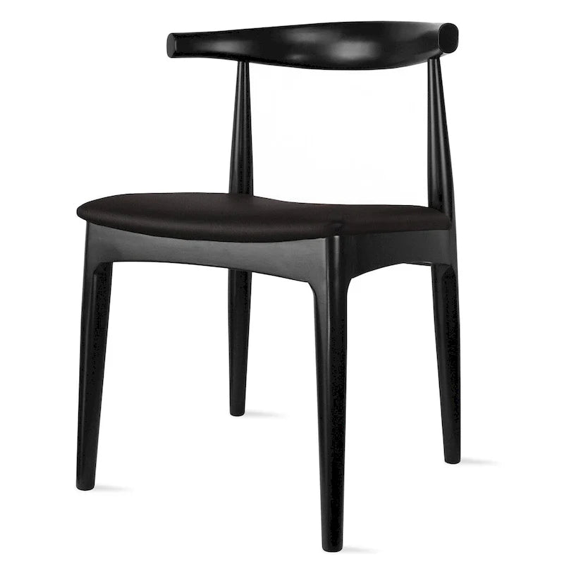 Chaises de salle à manger en bois massif naturel, assise rembourrée en similicuir ou en tissu beige et structure en chêne