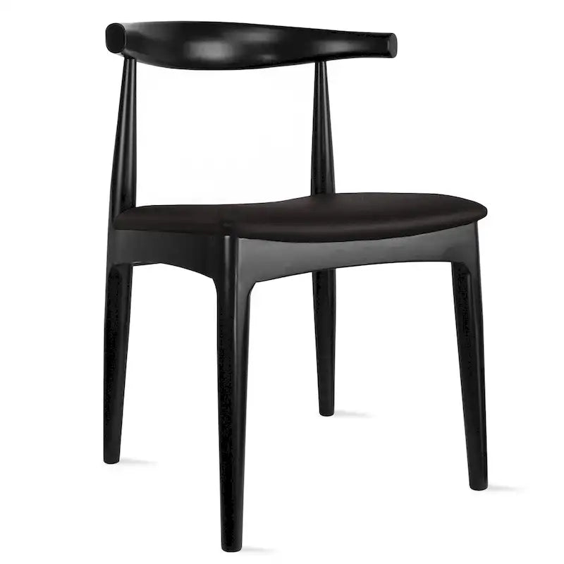 Chaises de salle à manger en bois massif naturel, assise rembourrée en similicuir ou en tissu beige et structure en chêne