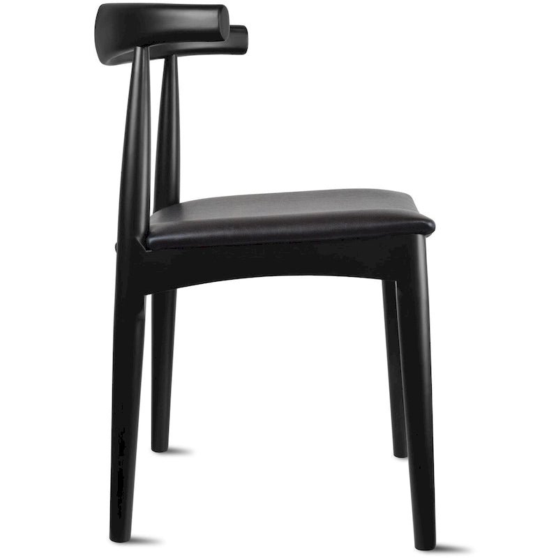 Chaises de salle à manger en bois massif naturel, assise rembourrée en similicuir ou en tissu beige et structure en chêne