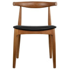 Chaises de salle à manger en bois massif naturel, assise rembourrée en similicuir ou en tissu beige et structure en chêne