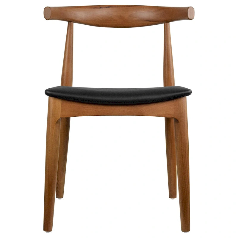 Chaises de salle à manger en bois massif naturel, assise rembourrée en similicuir ou en tissu beige et structure en chêne