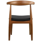 Chaises de salle à manger en bois massif naturel, assise rembourrée en similicuir ou en tissu beige et structure en chêne