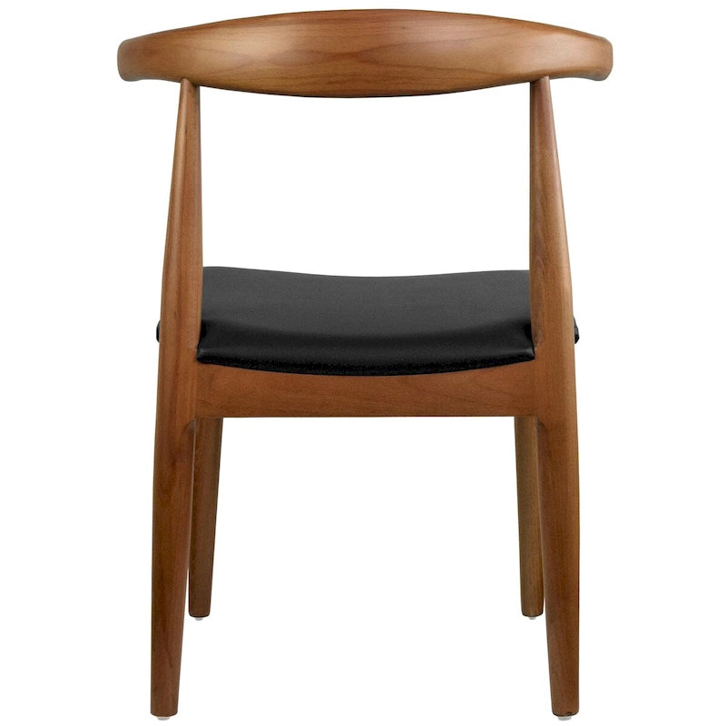 Chaises de salle à manger en bois massif naturel, assise rembourrée en similicuir ou en tissu beige et structure en chêne