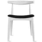 Chaises de salle à manger en bois massif naturel, assise rembourrée en similicuir ou en tissu beige et structure en chêne