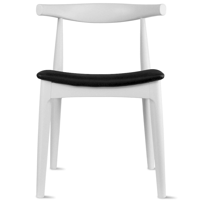 Chaises de salle à manger en bois massif naturel, assise rembourrée en similicuir ou en tissu beige et structure en chêne