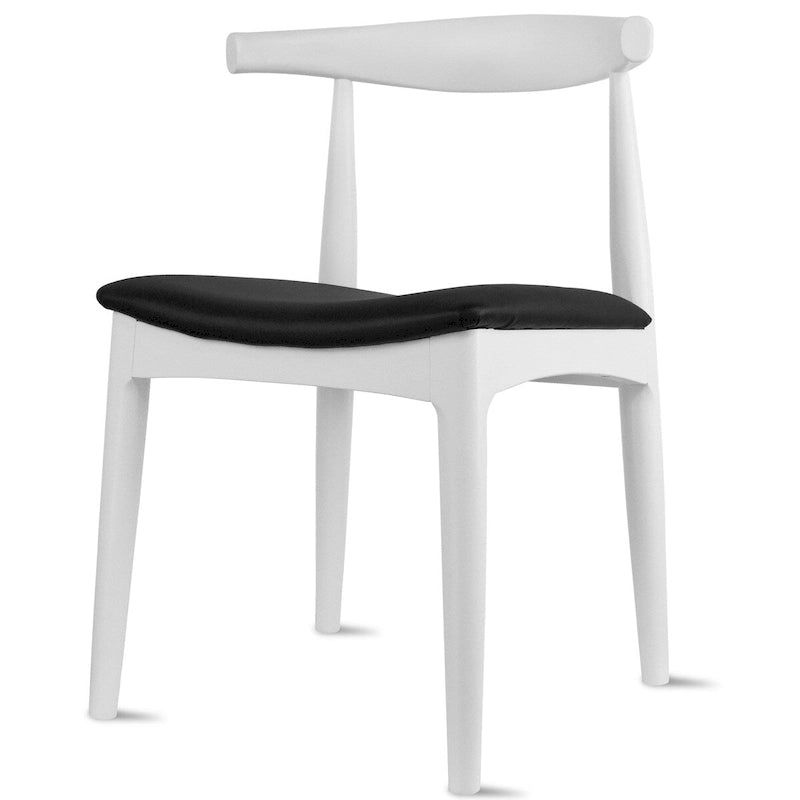 Chaises de salle à manger en bois massif naturel, assise rembourrée en similicuir ou en tissu beige et structure en chêne