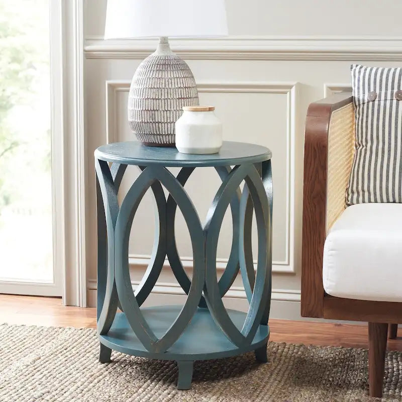 SAFAVIEH Table d'appoint en cuir - 20Lx20Px25H