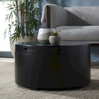 Table basse ronde SAFAVIEH Ioana avec plateau et rangement - 58,4 cm (L) x 58,4 cm (P) x 33 cm (H)