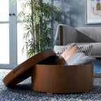 Table basse ronde SAFAVIEH Ioana avec plateau et rangement - 58,4 cm (L) x 58,4 cm (P) x 33 cm (H)