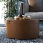 Table basse ronde SAFAVIEH Ioana avec plateau et rangement - 58,4 cm (L) x 58,4 cm (P) x 33 cm (H)