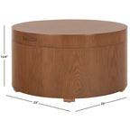Table basse ronde SAFAVIEH Ioana avec plateau et rangement - 58,4 cm (L) x 58,4 cm (P) x 33 cm (H)