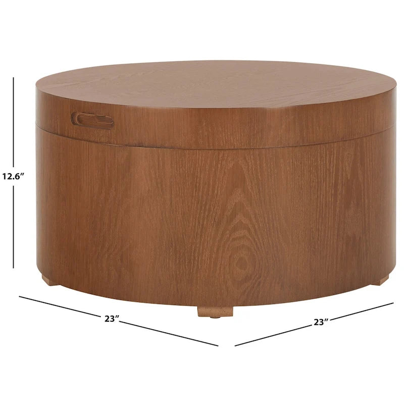 Table basse ronde SAFAVIEH Ioana avec plateau et rangement - 58,4 cm (L) x 58,4 cm (P) x 33 cm (H)