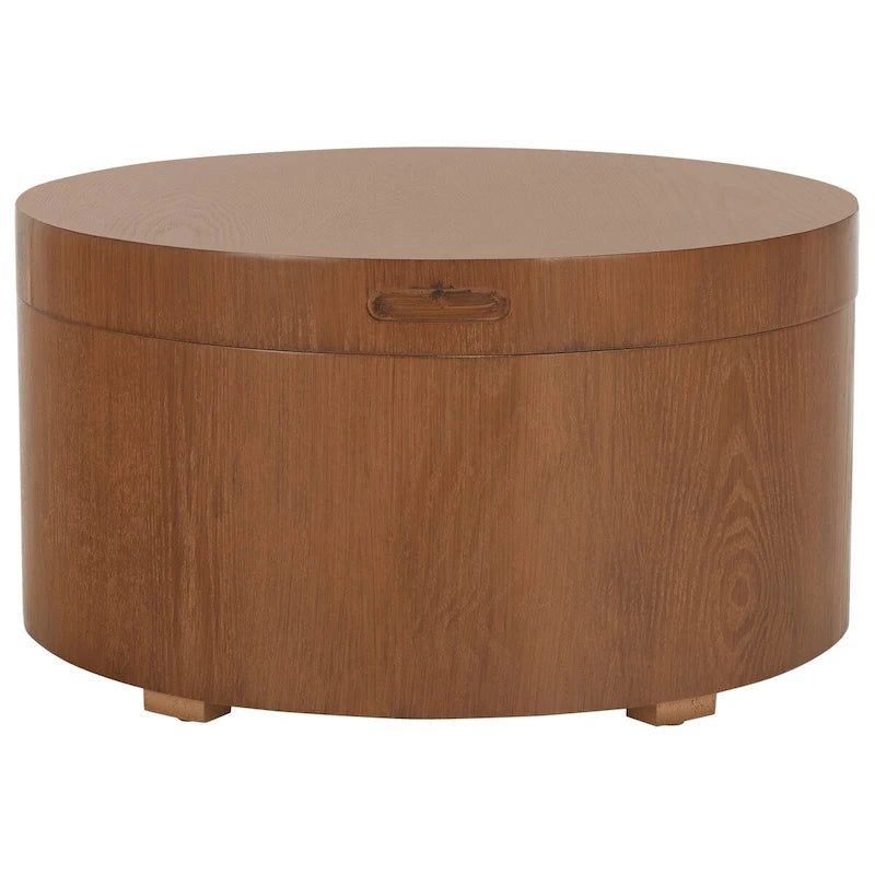 Table basse ronde SAFAVIEH Ioana avec plateau et rangement - 58,4 cm (L) x 58,4 cm (P) x 33 cm (H)