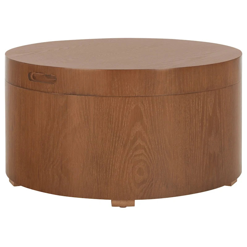 Table basse ronde SAFAVIEH Ioana avec plateau et rangement - 58,4 cm (L) x 58,4 cm (P) x 33 cm (H)
