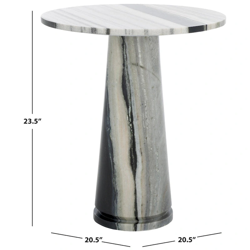 Table d'appoint ronde haute en marbre SAFAVIEH Couture Ghicu - 56 cm L x 53 cm P x 61 cm H