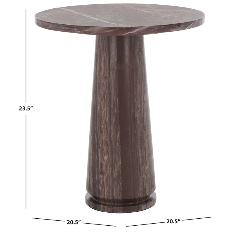 Table d'appoint ronde haute en marbre SAFAVIEH Couture Ghicu - 56 cm L x 53 cm P x 61 cm H