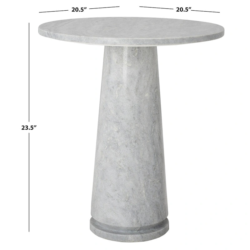 Table d'appoint ronde haute en marbre SAFAVIEH Couture Ghicu - 56 cm L x 53 cm P x 61 cm H