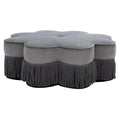 Pouf en velours à franges en forme de fleur Katia de SAFAVIEH